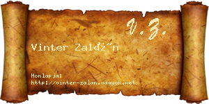 Vinter Zalán névjegykártya